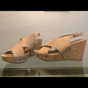 Leather stud wedges